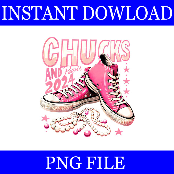 Chucks And Pearls 2024 PNG, Kamala Harris Sneakers PNG