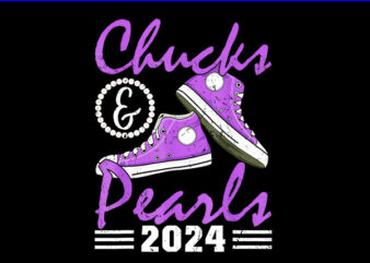 Chucks And Pearls 2024 PNG, Kamala Harris Sneakers PNG