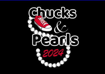 Chucks And Pearls 2024 PNG, Kamala Harris Sneakers PNG