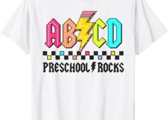 ABCD Preschool Rocks Pencil Lightning Teachers Rock Boys T-Shirt