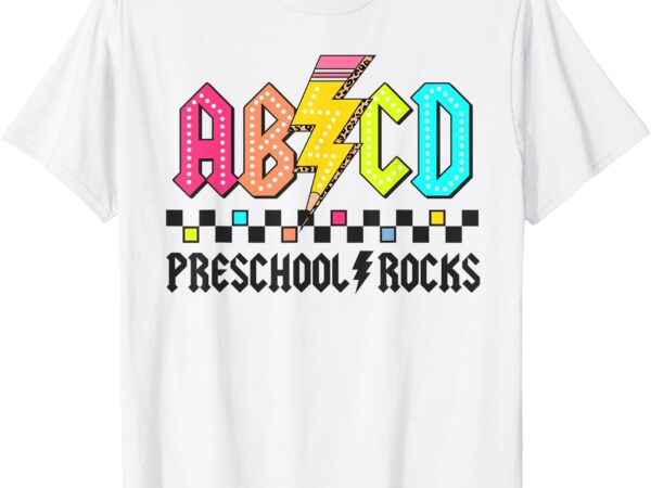 Abcd preschool rocks pencil lightning teachers rock boys t-shirt