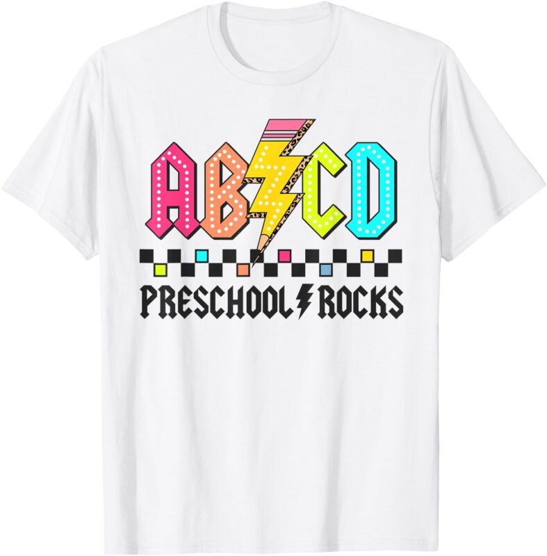 ABCD Preschool Rocks Pencil Lightning Teachers Rock Boys T-Shirt