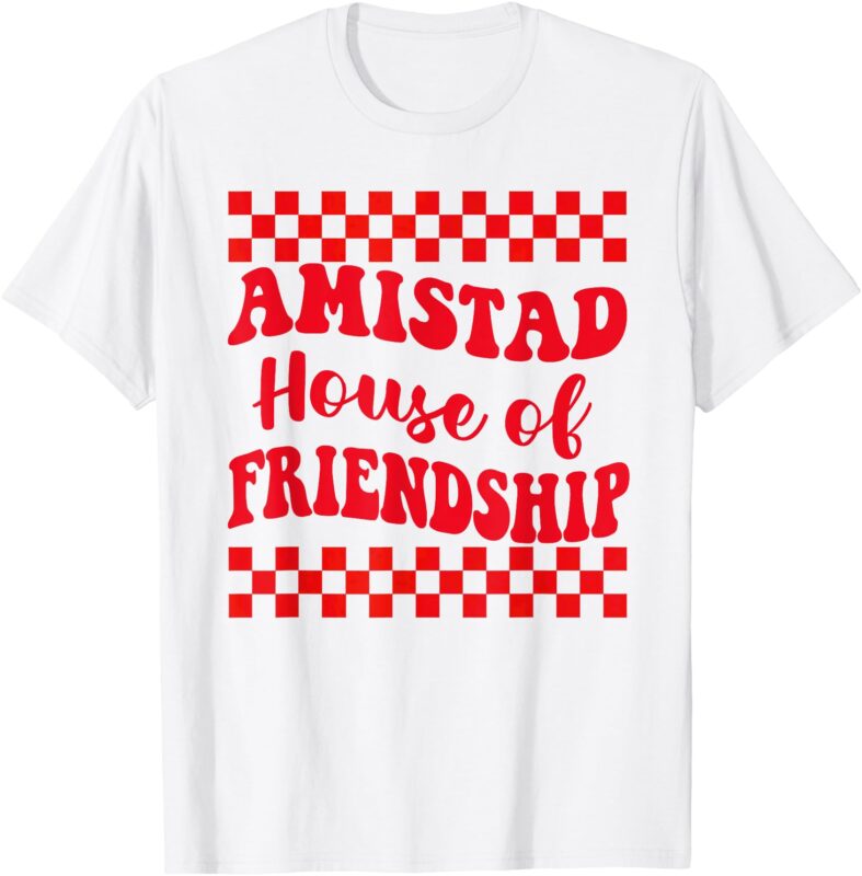 AMISTAD House of Friendship House Retro Groovy Friendship T-Shirt