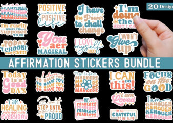 Affirmation Stickers Bundle t shirt vector