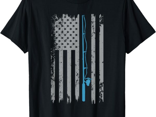 American flag fishing vintage fisherman t-shirt