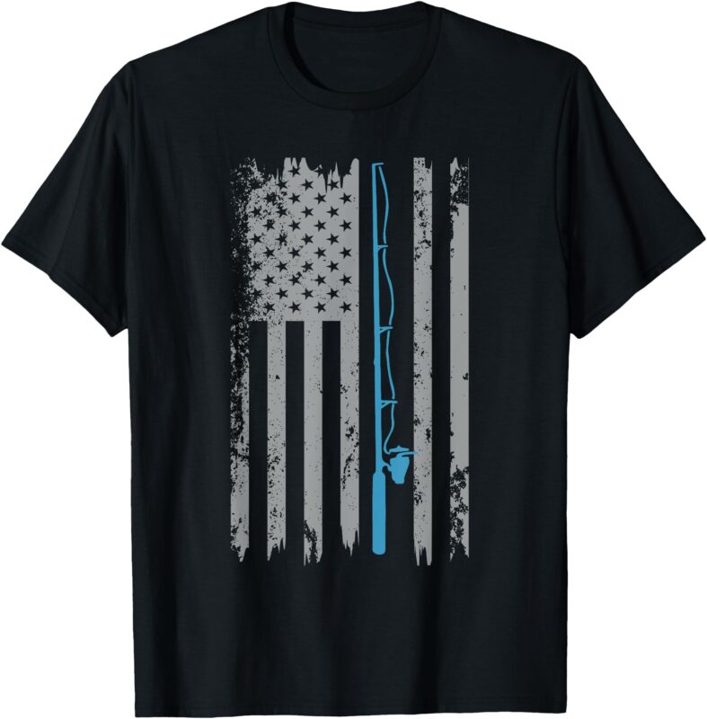 American Flag Fishing Vintage Fisherman T-Shirt