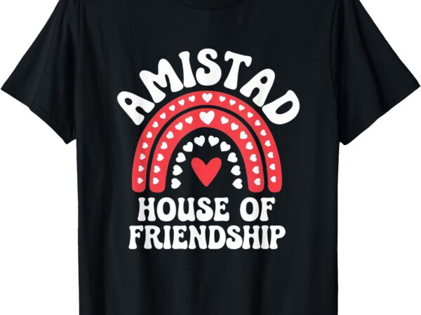 Amistad house of friendship boho heart rainbow t-shirt