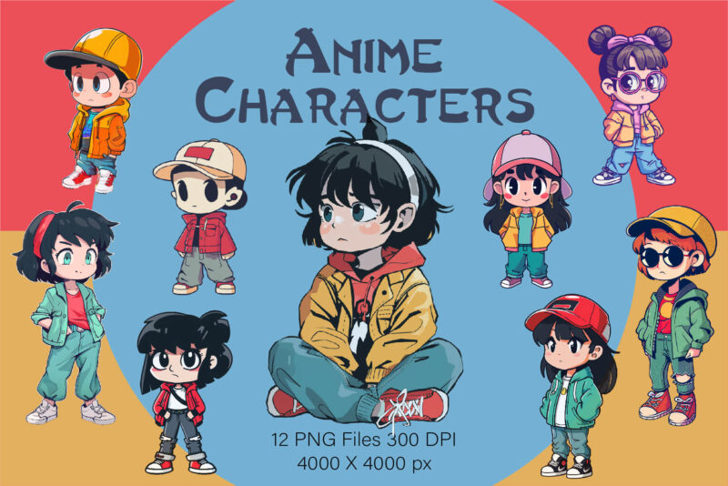 Anime Characters. Sticker.