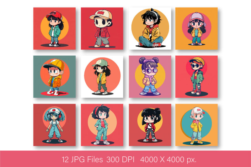 Anime Characters. Sticker.