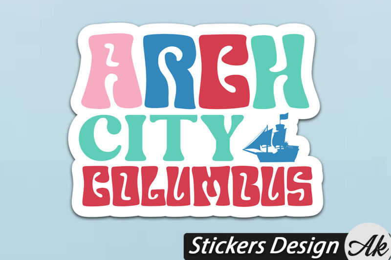 Arch city columbus Stickers