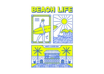 Beach Life t shirt template