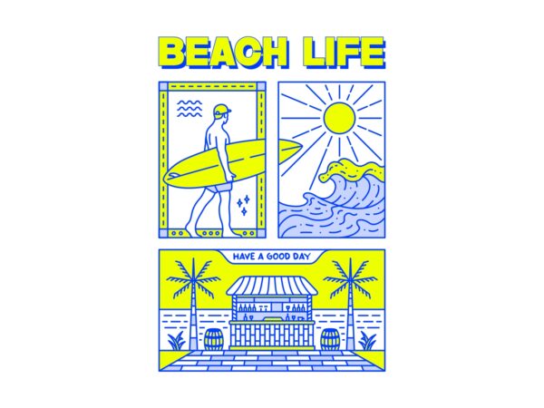 Beach life t shirt template