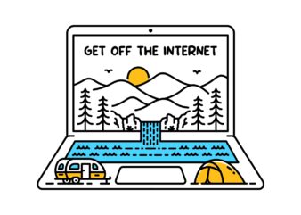 Get off the Internet 2 t shirt design template