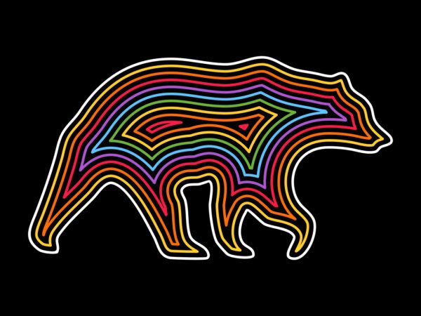 Rainbow bear t shirt design online