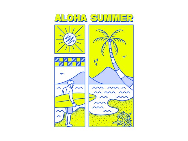 Aloha summer t shirt vector