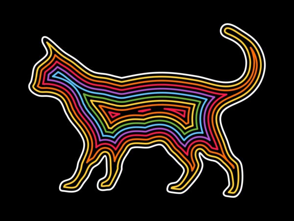 Rainbow cat t shirt design online