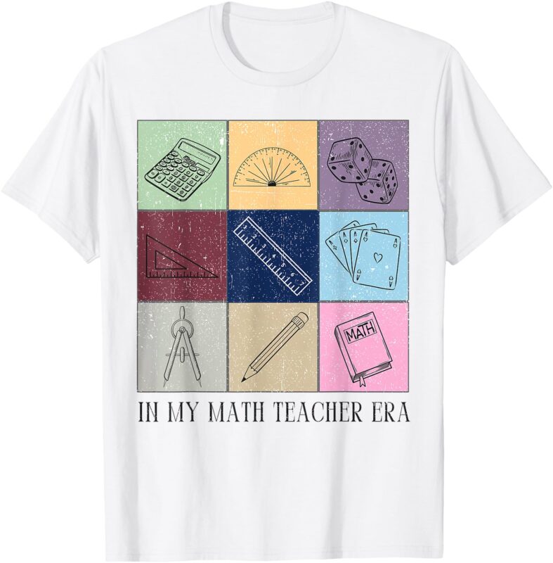 Back To School In My Math Teacher Era Retro Math Pi Day T-Shirt