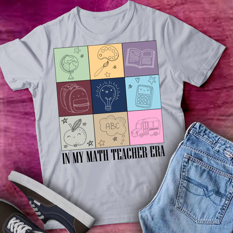 Back To School In My Math Teacher Era Retro Math Pi Day T-Shirt ltsp