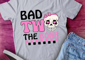 Bad Two The Bone Birthday 2nd Toddler Halloween Birthday Kid T-Shirt ltsp