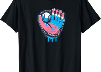 Baseball Glove Cotton Candy Drip T-Shirt