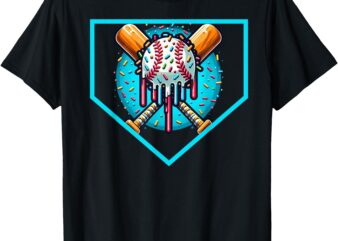 Baseball Home Plate Drip shirt Ice Cream Softball & Baseball T-Shirt