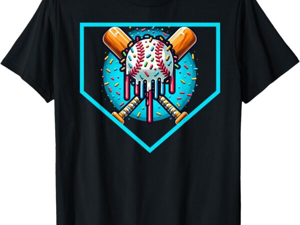 Baseball home plate drip shirt ice cream softball & baseball t-shirt