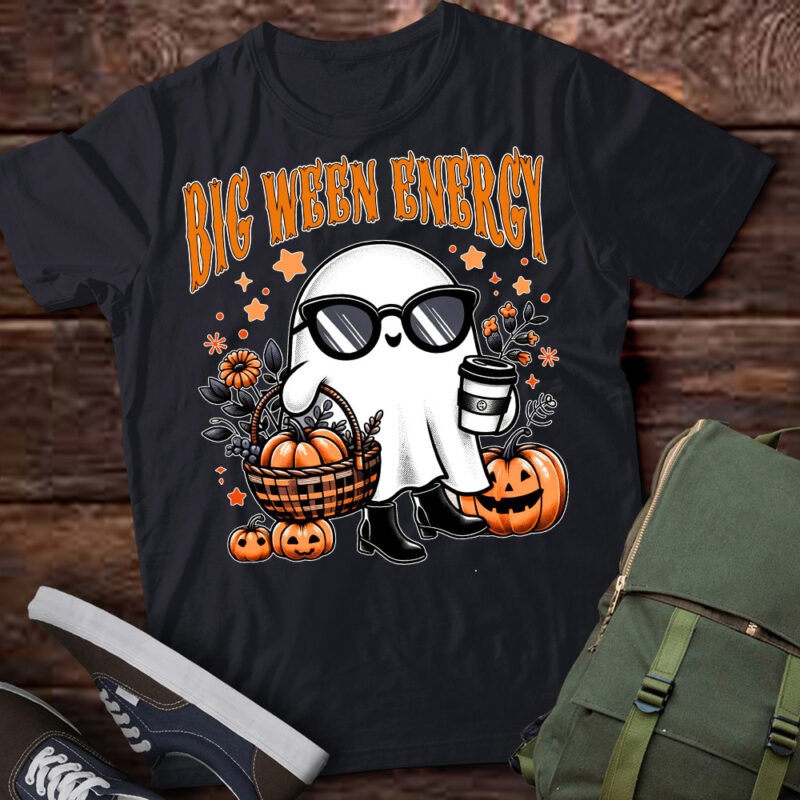 Big Ween Energy Funny Ghost Drink Pumpkin Spice Latte T-Shirt ltsp