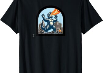 Big monster versus tiny people T-Shirt