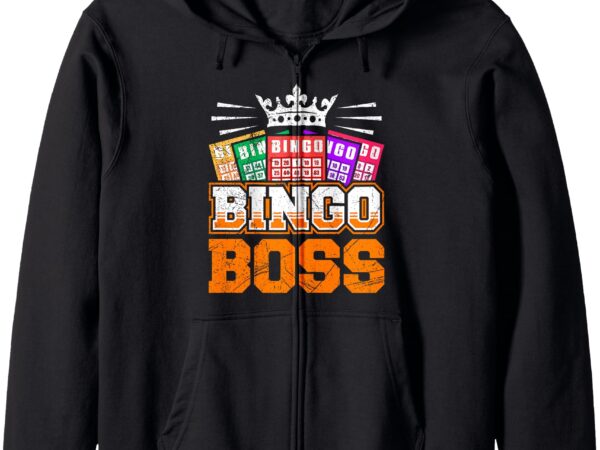 Bingo player bingo boss funny bingo lover experts zip hoodie t shirt template