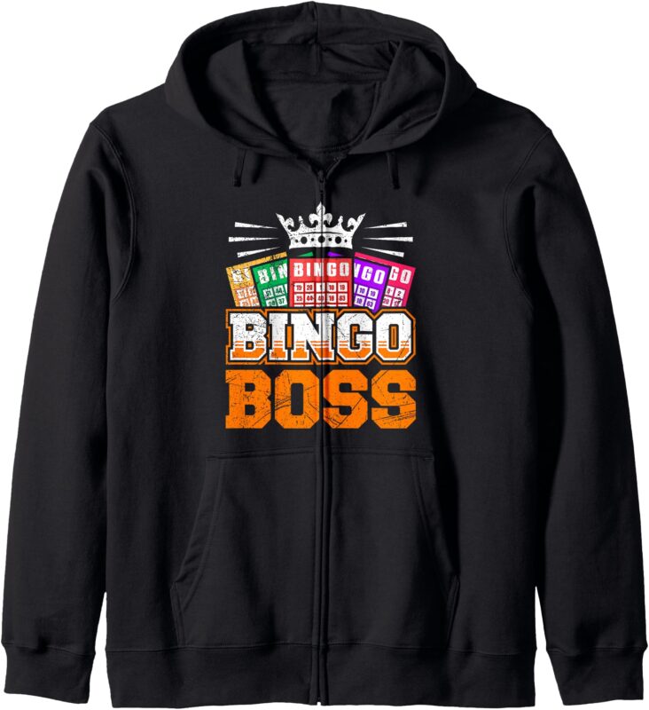 Bingo Player BINGO BOSS Funny Bingo Lover Experts Zip Hoodie