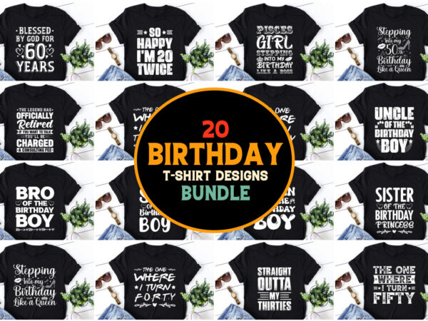 Birthday t-shirt design bundle