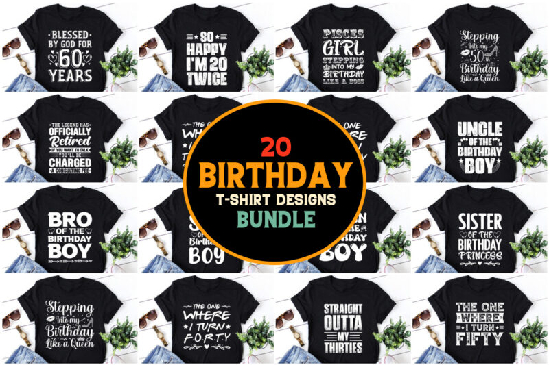 Birthday T-shirt Design Bundle