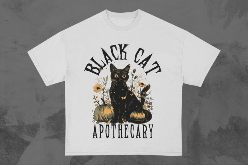 Halloween Black Cat T-shirt Design Bundle