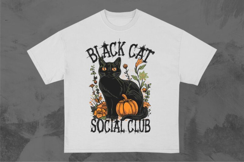 Halloween Black Cat T-shirt Design Bundle