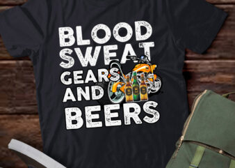 Blood Sweat Gears and Beers Funny Biker Motorcycle Racer lts-d