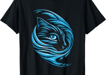 Blue Cat Wave For kamala 47 Funny Cat Ladies Harris 2024 T-Shirt