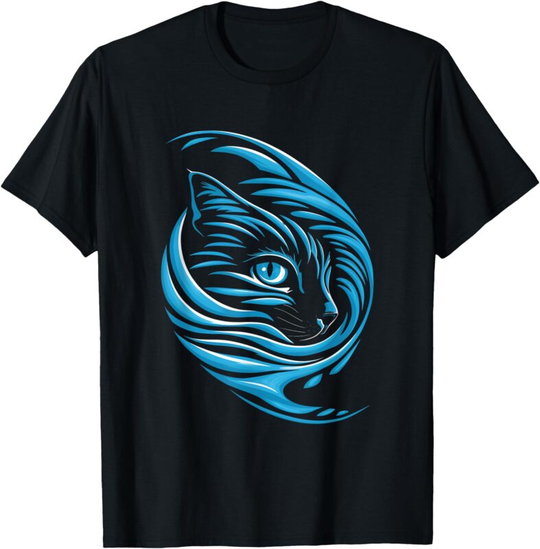 Blue Cat Wave For kamala 47 Funny Cat Ladies Harris 2024 T-Shirt