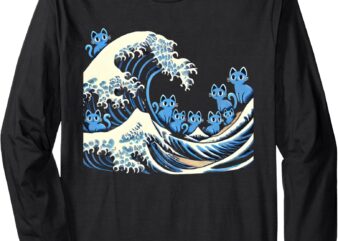 Blue Cats Wave For Kamala Funny Long Sleeve T-Shirt