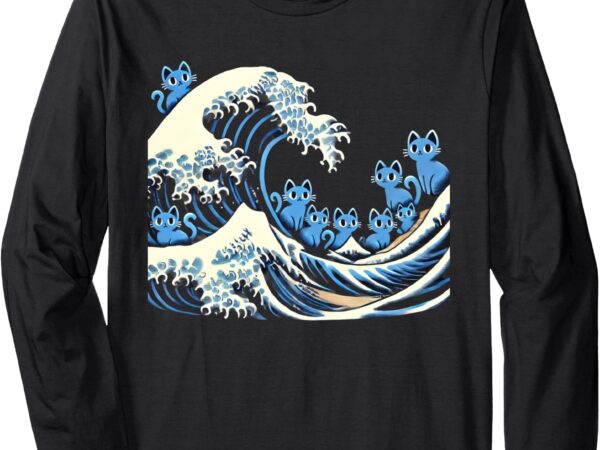 Blue cats wave for kamala funny long sleeve t-shirt