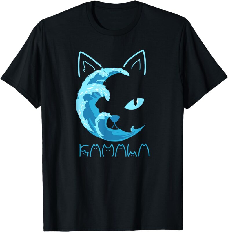 Blue Wave of Cat Ladies Kamala Cat Typography Alphabet Cute T-Shirt