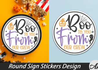 Boo to you from our crew round sign