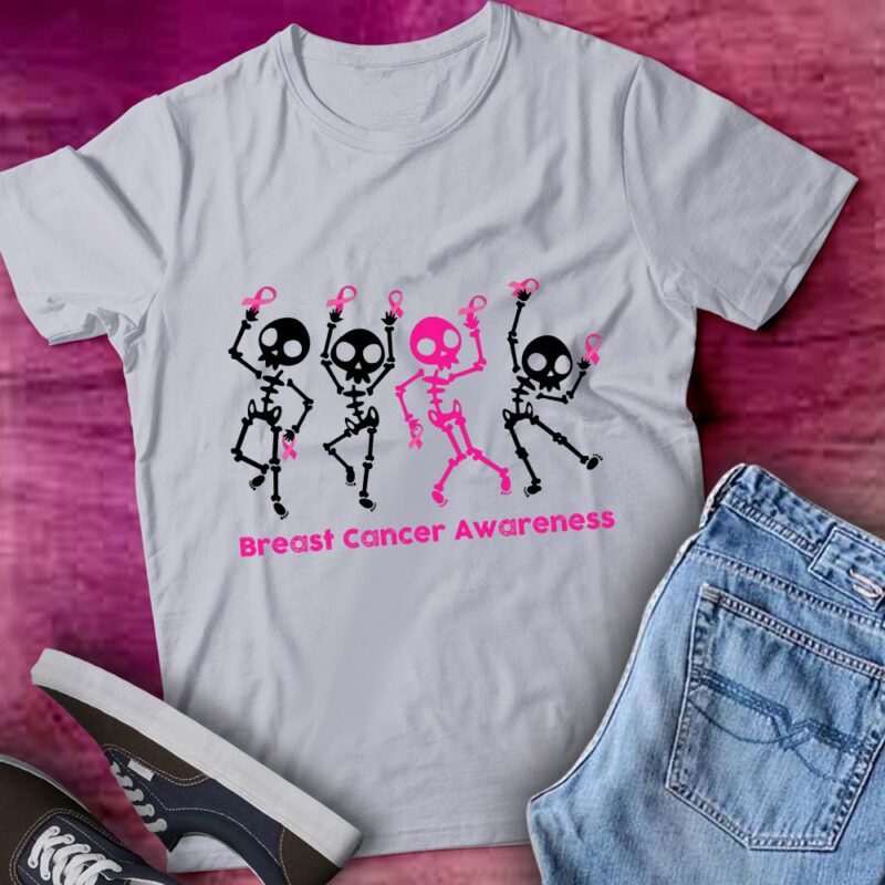 Breast Cancer Awareness Spooky Skeleton Spooky Season Gift lts-d