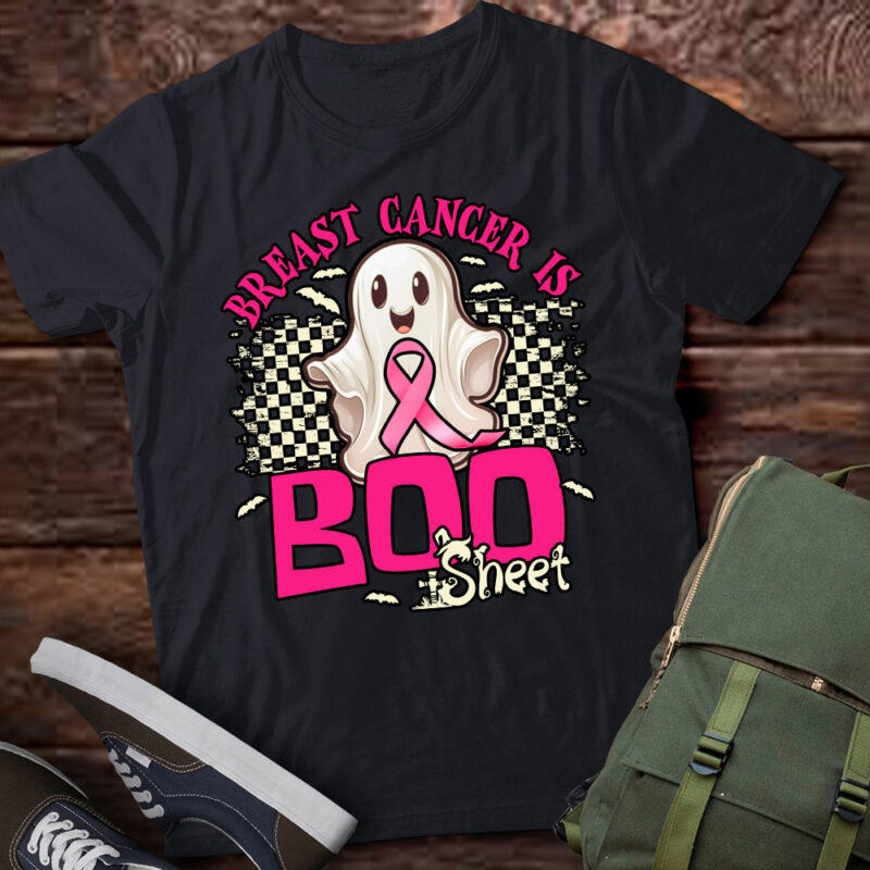 Breast Cancer Ghost Halloween Breast Cancer Awareness T-Shirt ltsp