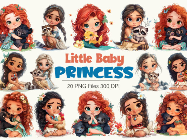 Cartoon baby princess. tshirt sticker.