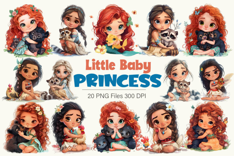 Cartoon Baby Princess. TShirt Sticker.