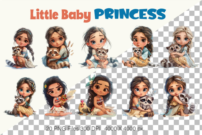 Cartoon Baby Princess. TShirt Sticker.