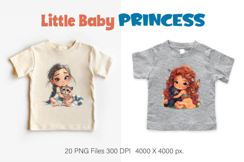 Cartoon Baby Princess. TShirt Sticker.