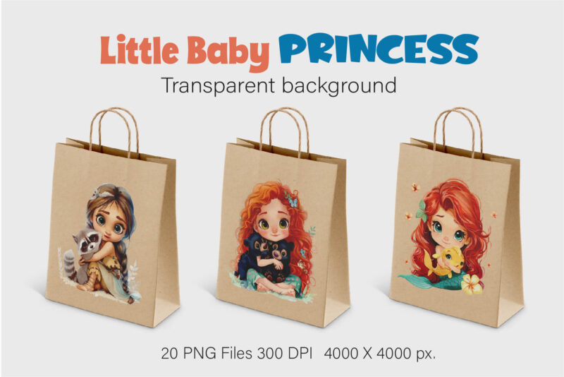 Cartoon Baby Princess. TShirt Sticker.