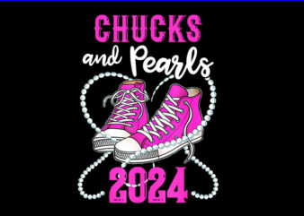 Chucks And Pearls 2024 PNG, Kamala Harris Sneakers PNG t shirt vector file