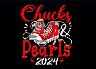 Chucks And Pearls 2024 PNG, Kamala Harris Sneakers PNG